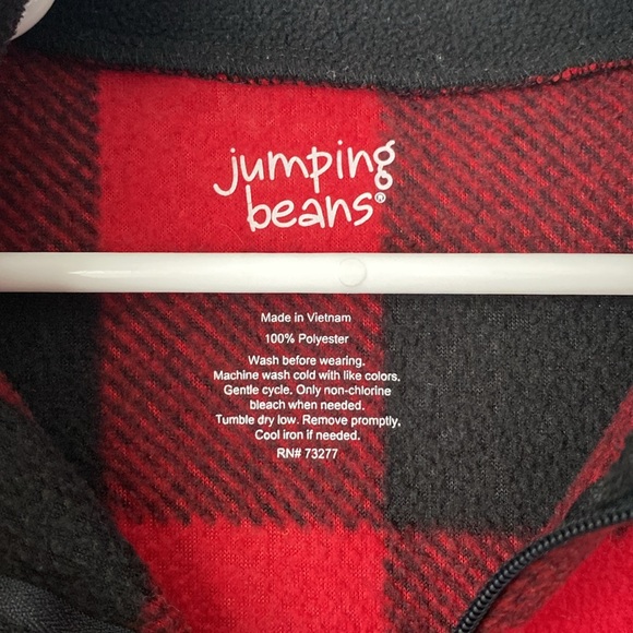 Boys Jumping Beans Red Buffalo Plaid Half Zip Pullover - Picture 4 of 5